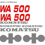 Komatsu Wheel Loader WA500 Decal Set With 20' X 1/2" White Stripe. Fixed Price $203.88.