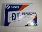 Lithonia Lqc El Led Emergency Exit Sign Red Letter Black Housing 120/277V. Fixed Price $39.99.