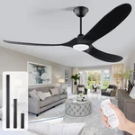 70" Black Outdoor Ceiling Fan With Light, Dimmable Led, Wet Rated, Dc Motor. Fixed Price $364.99.