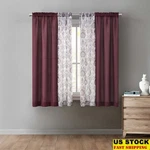 4-PIECE Curtain Set Light Filtering Rod Pocket Textured Solid Sheer Panels New. Fixed Price $21.29.