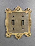 Vintage Brass Metal National Lock Dbl Toggle Light Switch Cover. Fixed Price $20.00.