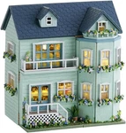 Diy Miniature Kit, Wooden Dollhouse Making With Furnit. Fixed Price $27.28.