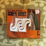 Vintage Mod Mid Century Screw Hooks Orange Hardware Set 4 Nos Hong Kong. Fixed Price $27.99.