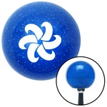 White Fan Blades Spinning Blue Metal Flake Knob W/ M16X1.5 Insert Shifter. Fixed Price $89.95.
