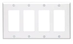 Leviton 80412-00W White 4-GANG Standard Thermoset Decora Style Switch Plate. Fixed Price $7.89.