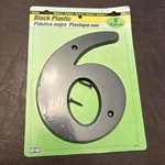 New Hy-ko Black Plastic 6" (15.24CM) With Screws House Number Home Decor. Fixed Price $8.00.
