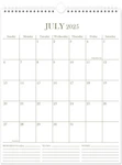 2025-2026 Wall Calendar 12X14.5IN 18 Month Vertical Planner Gold Themed. Fixed Price $11.30.