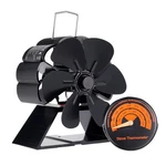 Mini Wood Stove Fan Heat Powered 6 Blades Fireplace With Thermometer Kit Set. Fixed Price $24.99.