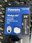 4 Powers Wedge Bits 3/8 10 Long Total Length 12 01332-PWR Hammer Drill. Fixed Price $25.00.