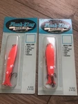 (2) Rare Vintage Acme Flash-king Wobble S-410 1/4OZ Fluorescent Orange Salmon. Fixed Price $15.99.