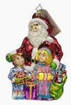 Christopher Radko Santas Visit Glass Ornament With Children & Gifts Christmas. Fixed Price $47.99.