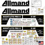 Fits Allmand Night Lite Pro Decal Kit Light Tower - 3M Vinyl! 8 Kw 1250 Watt. Fixed Price $194.95.