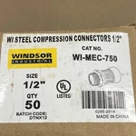 Box Of (50) Windsor WI-MEC-750 1/2" Compression Type Connector For Steel Emt. Fixed Price $59.94.