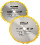 Dewalt DW3128P5 80 Tooth And 32T Atb Thin Kerf 12-INCH Crosscutting Miter Saw.... Fixed Price $49.79.