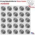 25 X 246355 O-ring Seal Rebuild Kits For Graco Fusion Chemical Resistant. Fixed Price $34.99.