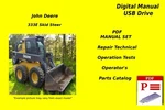 John Deere 333E Skid Steer Tech Repair, Tests, Operator's Parts Manual Set Usb. Fixed Price $39.99.