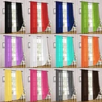 2 Piece Sheer Voile Rod Pocket Window Panel Curtain Drapes Many Sizes & Colors. Fixed Price $12.97.