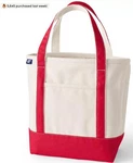 Nwt Lands' End Medium 5 Pocket Open Canvas Tote Bag. Fixed Price $33.96.