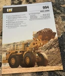 Caterpillar 994 Wheel Loader Brochure FCCA25. Fixed Price $21.99.