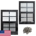 Neatiease 2PK Shed Windows Black Frame 12X18 Stock Mount Small Tempered Glass. Fixed Price $71.52.
