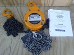 New Harrington CF010-10 Chain Hoist 2000 Lb., Lift Foot 1-1/8" Hook Opening. Fixed Price $279.99.