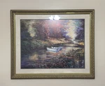 Framed Landscape Art Print Boat On River With Trees Nature Wall Decor. Fixed Price $249.99.