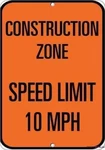 Construction Zone Speed Limit 10 Mph Metal Warning Sign 12X8 Inches. Fixed Price $14.40.