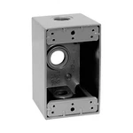 Crouse-hinds TP7082 1-GANG 3-HOLE 2-5/8" Depth 1" Weatherproof Outlet Box Gray. Fixed Price $14.50.