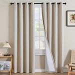 Curtains 100% Blackout Linen Polyester 2 Panels Heathered Natural. Fixed Price $89.99.
