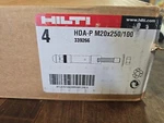 Box Of 4 Hilti 339266 Hda-p M20X250/100 Ultimate Performance Undercut Anchor. Fixed Price $200.00.