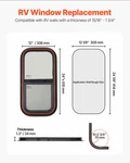12 X 24 Rv Sliding Window Tinted Screen Trim Ring Dot. Fixed Price $111.99.