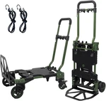 2-IN-1 Black Folding Small Cart, Outdoor Cargo Handling Vehicle, Flatbed Trailer. Fixed Price $241.99.