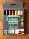 Dixon Multi-color Lumber Crayons Pack Smearproof Waterproof 4.5" 49407. Fixed Price $7.00.