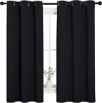 Pitch Solid Thermal Insulated Grommet Blackout Curtains/drapes For Bedroom. Fixed Price $14.11.