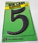 Hy-ko Avg 4.5" House Number Black Hammered Aluminum "5" Part. Fixed Price $9.61.