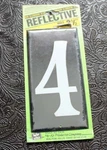 Hy-ko CA25/4 Reflective Aluminum 3 -1/2" House Number "4" Black & White. Fixed Price $5.49.