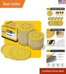100PCS Inch 125MM 8 Hole Sanding Discs Sandpaper Mixed Grits - Gold Round .... Fixed Price $41.27.
