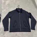 Brooks Brothers Double Knit Jacket Mens Medium Navy Full Zip Mock Neck Logo. Fixed Price $54.32.