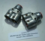 Lot Of 2 Arlington 3/8" Snap-in Duplex Cable Connectors Straight (4040AST). Fixed Price $7.95.