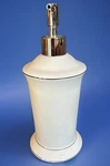 Creative Bath Ceramic White W/silver Trim Regency Lotion Pump 9.5. Fixed Price $8.00.