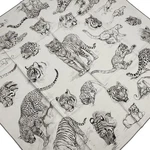 Hermes Carre 90 Dans L'atelier De Robert Dallet Silk 100% Scarf Nobox Tiger T36. Fixed Price $886.00.