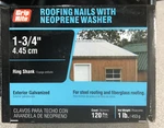 Grip Rite 1-3/4" Hot Dipped Galvanized Roofing Nail With Neoprene Washer. Fixed Price $14.95.