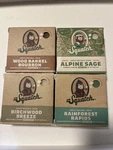 4X Dr. Squatch Barrel Bourbon Alpine Sage Birchwood Breeze RAINFOREST5OZ Ea. Fixed Price $30.00.