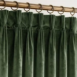 Olive Green Pleated Velvet Blackout Curtains 84 Inches Long 2 Panels Set Ther.... Fixed Price $55.76.