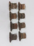Vtg Copper Hinges 3/8" Drop Set Of "semi-conceal" Patina Mid-century 1 5/8". Fixed Price $13.19.