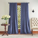 Lucca Velvet Blackout Back Tab Window Curtain Panel Pair, 95", Navy Blue. Fixed Price $79.27.