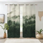 Foggy Forest Blackout Curtains - Thermal Insulated Grommet Drapes 53X84" Set. Fixed Price $89.99.