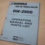Rammax Rw 2900 Trench Roller Compactor Spare Parts Book Operator Owners Manual. Fixed Price $63.75.