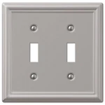 Amertac Brushed Nickel Double Toggle Wall Plate Outlet Cover Durable Easy Ins.... Fixed Price $13.89.
