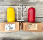 Red Dot Industrial Light Fixture Explosion Proof Yellow Glass & Cage Nos. Fixed Price $44.84.